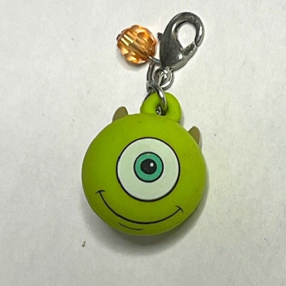 Disney Parks Dangle Charm  Monsters Inc Mike Wazowski Rubber Metal